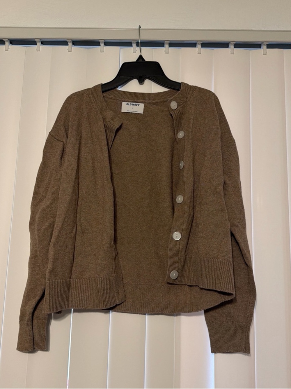 Old Navy Brown Button-Up Crewneck Cardigan